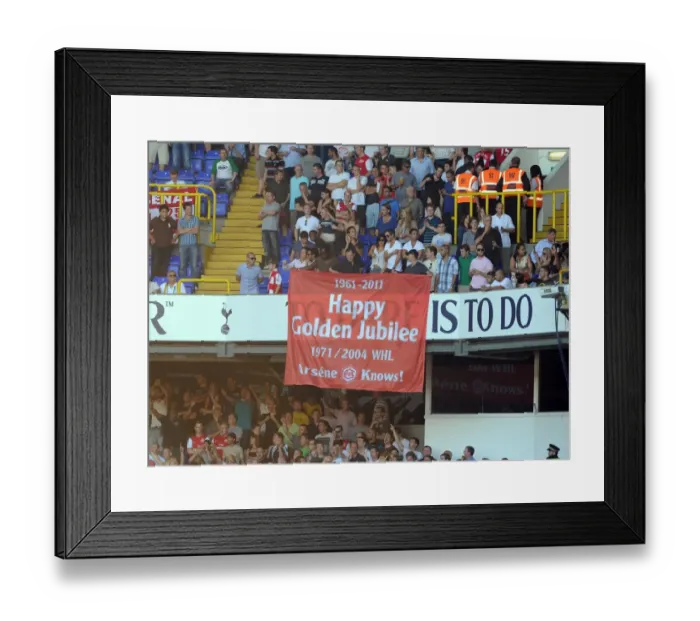 Framed Print : Arsenal fans banner. Tottenham Hotspur 2: 1 Arsenal. Barclays Premier League