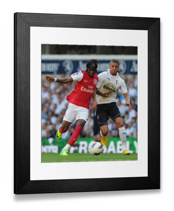 Framed Print : Gervinho vs. Kyle Walker: Tottenham Hotspur Edge Past Arsenal 2-1 in Premier League Clash, 2011