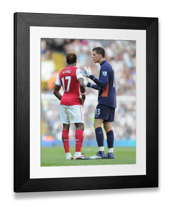 Framed Print : Arsenal's Song and Szczesny Face Tough Challenge at White Hart Lane: Tottenham Hotspur Edge Ahead 2-1 in Premier League Clash