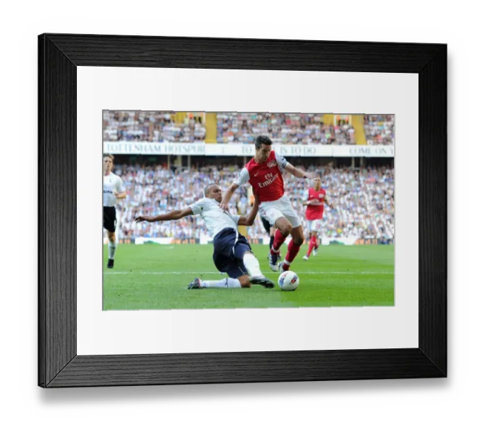 Framed Print : Robin van Persie vs. Younes Kaboul: A Rivalry Ignites - Arsenal 1-2 Tottenham, Premier League 2011 / 12