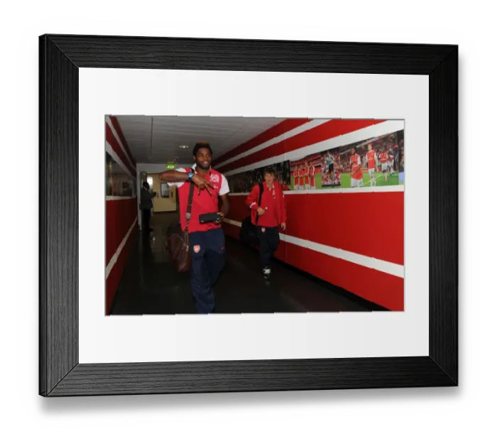 Framed Print : Arsenal's Song and Arshavin Before Arsenal vs Sunderland, 2011-12 Premier League