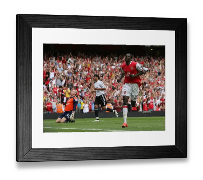 Framed Print : Adebayor's Brace: Arsenal's 5-0 Thrashing of Derby County
