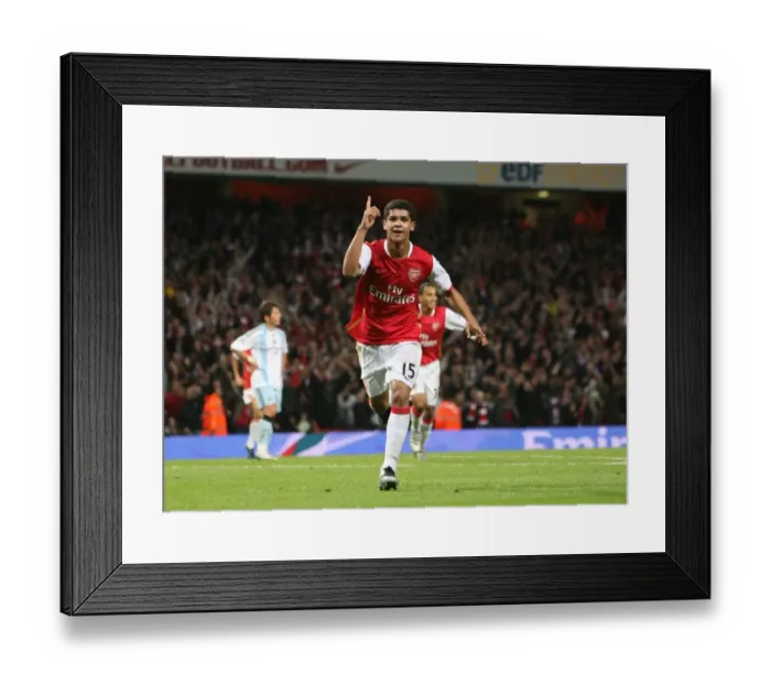 Framed Print : Denilson celebrates scoring Arsenals 2nd goal Framed Print : Denilson celebrates scoring Arsenals 2nd goal
