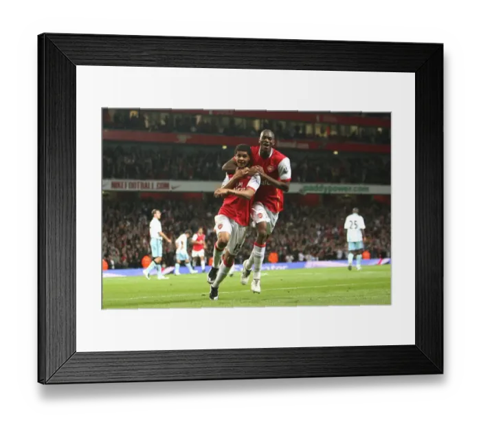 Framed Print : Denilson celebrates scoring Arsenals 2nd goal with Abou Diaby Framed Print : Denilson celebrates scoring Arsenals 2nd goal with Abou Diaby