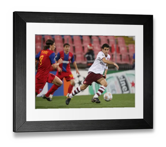 Framed Print : Cesc Fabregas (Arsenal) Ovidiu Petre (Steaua)