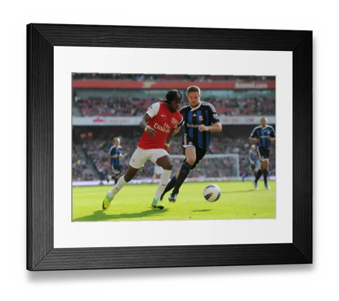Framed Print : Gervinho (Arsenal) Matthew Upson (Stoke). Arsenal 3: 1 Stoke City. Barclays Premier League