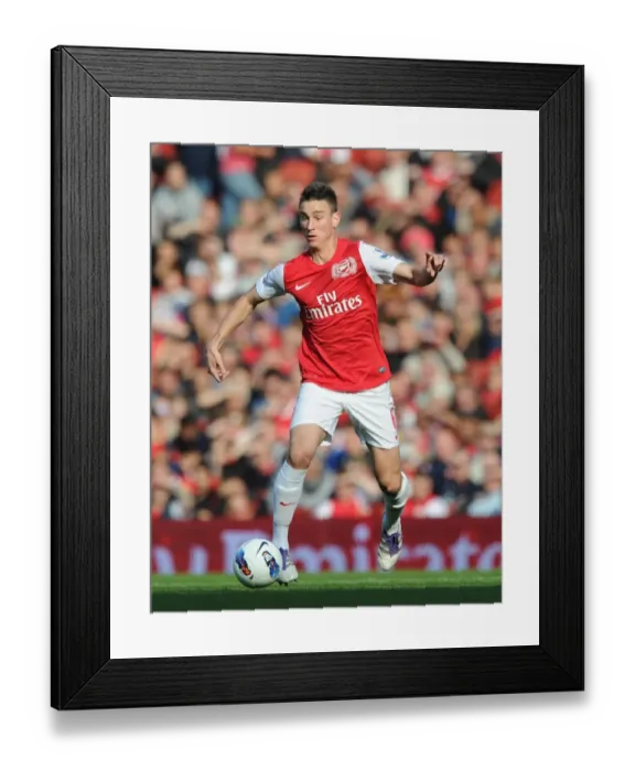 Framed Print : Arsenal's Laurent Koscielny Celebrates Goal Against Stoke City in Premier League Match, 3-1 Win at Emirates Stadium (2011)