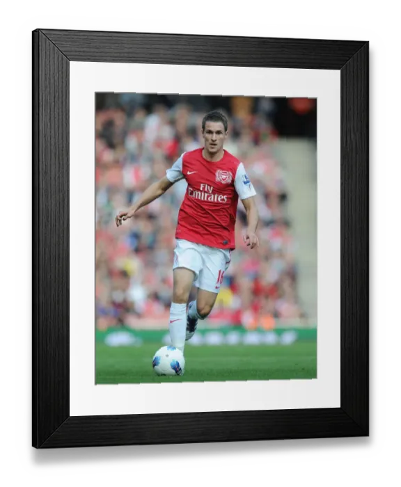 Framed Print : Aaron Ramsey Scores the Winning Goal: Arsenal's 3-1 Victory over Stoke City in the Premier League