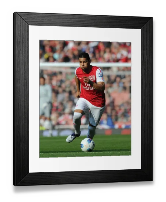Framed Print : Andre Santos Triumph: Arsenal's 3-1 Victory over Stoke City in the Barclays Premier League