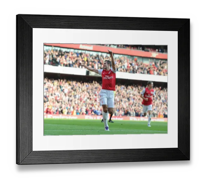 Framed Print : Robin van Persie's Brace: Arsenal's 3-1 Victory Over Stoke City in the Premier League
