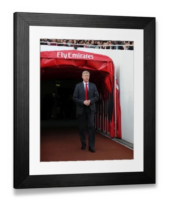 Framed Print : Arsene Wenger Celebrates Arsenal's 3:1 Victory Over Stoke City in the Barclays Premier League (2011-2012)