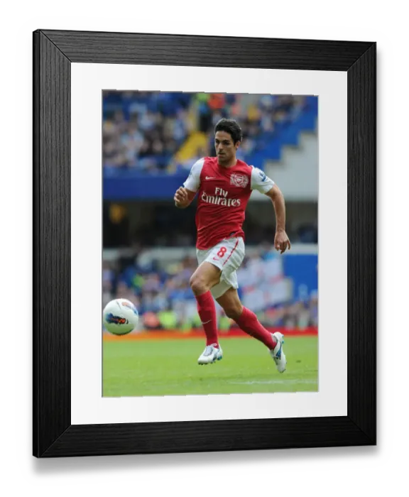 Framed Print : Arsenal's Mikel Arteta Faces Off Against Chelsea at Stamford Bridge (2011-12 Premier League)