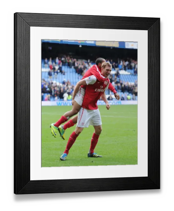 Framed Print : Arsenal Celebrates Victory Over Chelsea in the 2011-12 Premier League