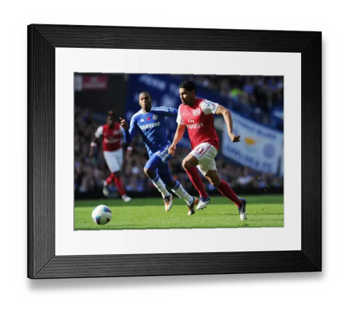 Framed Print : Arsenal's Andre Santos Faces Off Against Chelsea at Stamford Bridge (2011-12 Premier League)