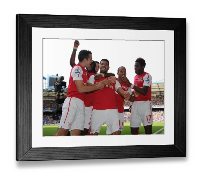 Framed Print : Arsenal's Andre Santos Scores Second Goal vs. Chelsea in 2011-12 Premier League