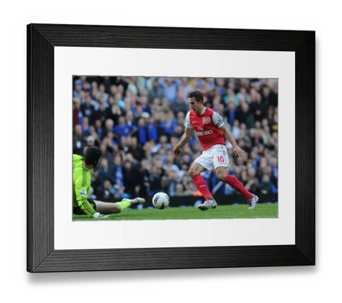 Framed Print : Robin van Persie Scores Past Petr Cech: Chelsea vs. Arsenal, Premier League 2011-12 Framed Print : Robin van Persie Scores Past Petr Cech: Chelsea vs. Arsenal, Premier League 2011-12