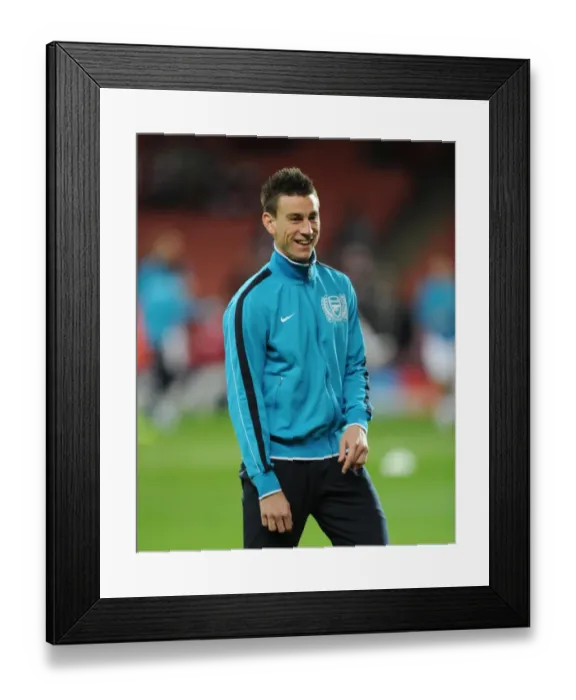 Framed Print : Laurent Koscielny (Arsenal). Arsenal 0: 0 Marseille. UEFA Champions League Framed Print : Laurent Koscielny (Arsenal). Arsenal 0: 0 Marseille. UEFA Champions League
