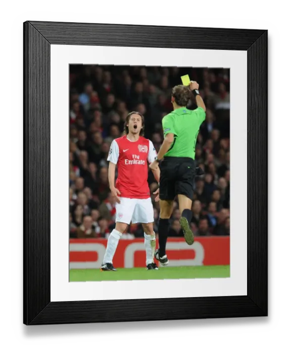 Framed Print : Arsenal's Rosicky Booked in Champions League Clash Against Marseille (2011-12) Framed Print : Arsenal's Rosicky Booked in Champions League Clash Against Marseille (2011-12)
