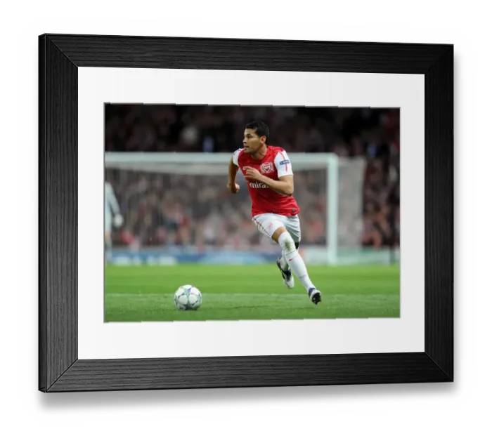 Framed Print : Arsenal vs Marseille: Andre Santos in Action at Emirates Stadium - UEFA Champions League, Group F, 0-0 Draw
