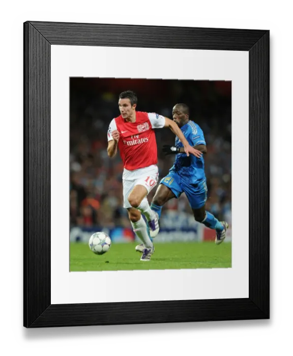Framed Print : Arsenal vs Marseille: Van Persie vs Diawara - Clash of the Titans in the 2011-12 UEFA Champions League