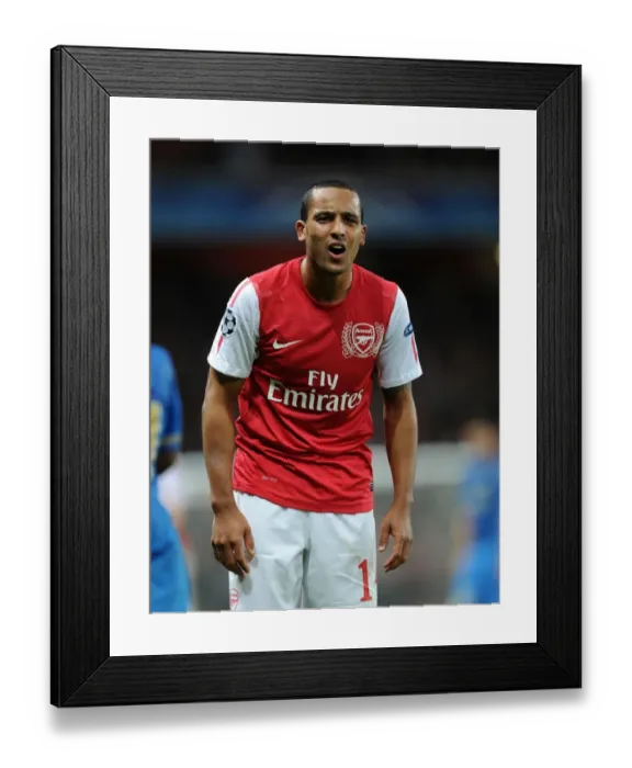 Framed Print : Theo Walcott's Scoreless Duel: Arsenal vs Marseille in UEFA Champions League Group F (11 / 1 / 11, Emirates Stadium)