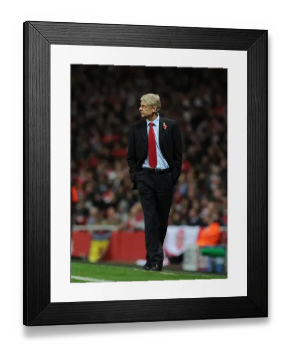 Framed Print : Arsene Wenger Leads Arsenal Against Marseille in Champions League, 2011