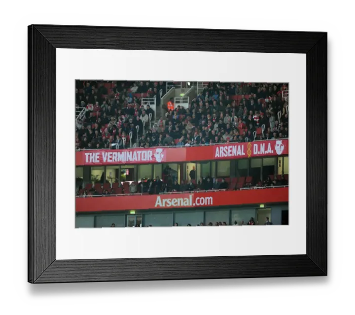 Framed Print : Arsenalisation banners in the stadium. Arsenal 3: 0 West Bromwich Albion Framed Print : Arsenalisation banners in the stadium. Arsenal 3: 0 West Bromwich Albion
