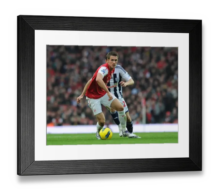 Framed Print : Aaron Ramsey in Action: Arsenal vs. West Bromwich Albion, Premier League 2011-12