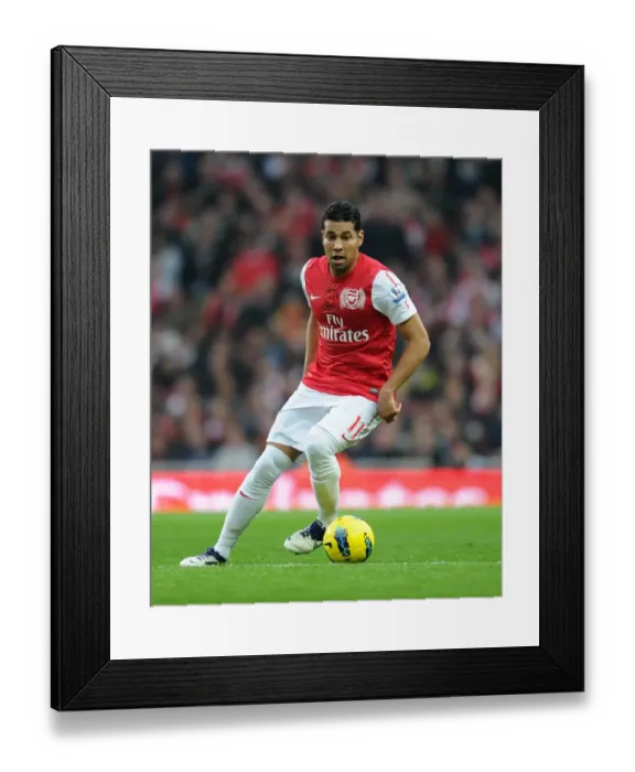 Framed Print : Andre Santos (Arsenal). Arsenal 3: 0 West Bromwich Albion. Barclays Premier League