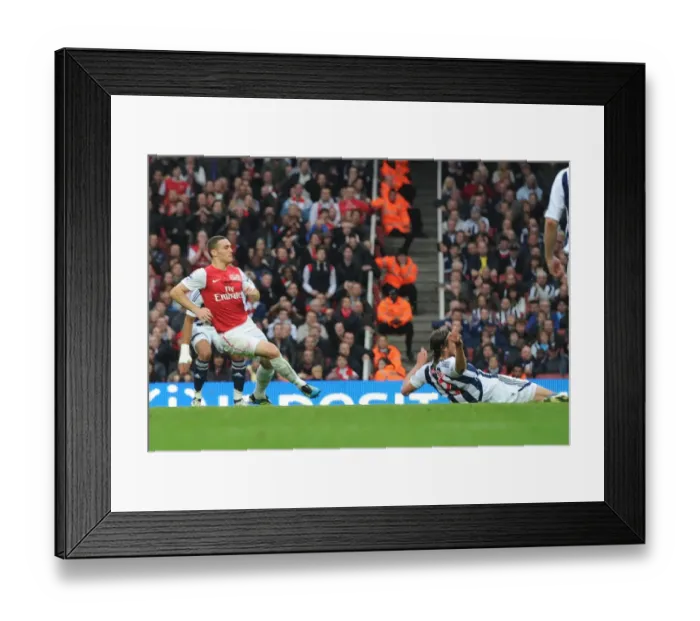 Framed Print : Arsenal's Vermaelen Scores Second Goal Against West Brom in 2011-12 Premier League Framed Print : Arsenal's Vermaelen Scores Second Goal Against West Brom in 2011-12 Premier League