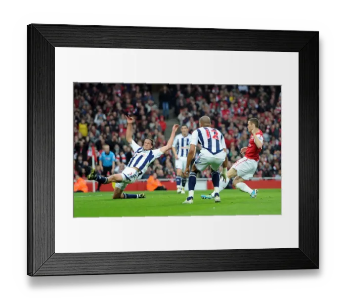 Framed Print : Thomas Vermaelen Scores the Second Goal: Arsenal's Dominant 3-0 Win Over West Bromwich Albion, Premier League, Emirates Stadium, November 2011 Framed Print : Thomas Vermaelen Scores the Second Goal: Arsenal's Dominant 3-0 Win Over West Bromwich Albion, Premier League, Emirates Stadium, November 2011
