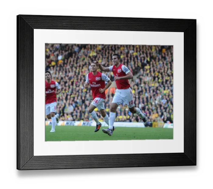 Framed Print : Robin van Persie and Aaron Ramsey Celebrate Arsenal's First Goal vs Norwich City (2011-12) Framed Print : Robin van Persie and Aaron Ramsey Celebrate Arsenal's First Goal vs Norwich City (2011-12)