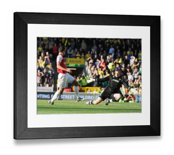 Framed Print : Robin van Persie Scores Chip Over John Ruddy: Norwich City vs. Arsenal, 2011-12 Premier League