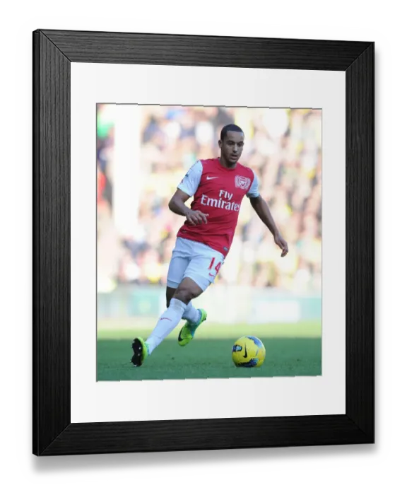 Framed Print : Theo Walcott in Action: Arsenal vs. Norwich City, Premier League 2011-12 Framed Print : Theo Walcott in Action: Arsenal vs. Norwich City, Premier League 2011-12