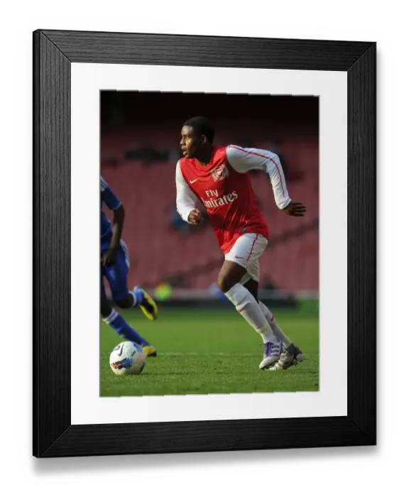 Framed Print : Young Gun: Kyle Ebecilio Scores for Arsenal U18 Against Chelsea U18 at Emirates Stadium (October 23, 2011)