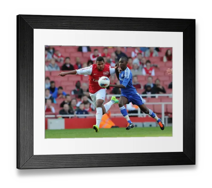 Framed Print : Serge Gnabry (Arsenal) Adam Nditi (Chelsea). Arsenal U18 1: 0 Chelsea U18