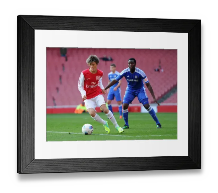 Framed Print : Kristoffer Olsson (Arsenal) Daniel Pappoe (Chelsea). Arsenal U18 1: 0 Chelsea U18