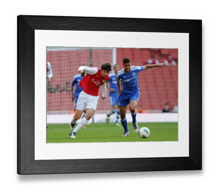 Framed Print : Young Guns Clash: Toral vs. Loftus-Cheek at Emirates - Arsenal U18 1:0 Chelsea U18