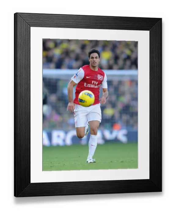 Framed Print : Mikel Arteta (Arsenal). Norwich City v Arsenal. Barclays Premier League
