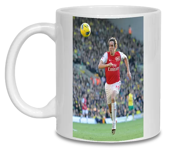 Yossi Benayoun (Arsenal). Norwich City v Arsenal. Barclays Premier League
