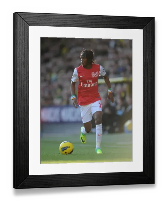 Framed Print : Gervinho (Arsenal). Norwich City v Arsenal. Barclays Premier League. Carrow Road, 19  /  11  /  11