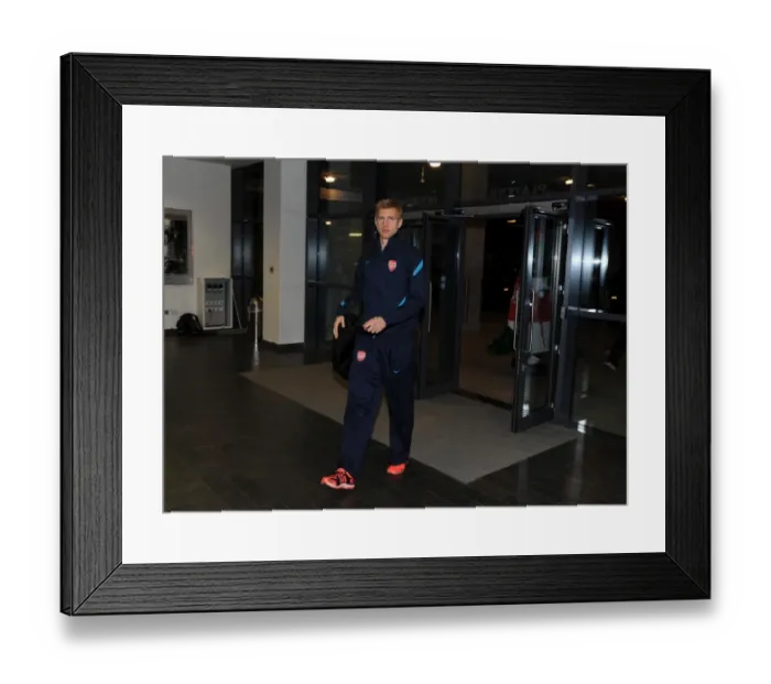 Framed Print : LONDON, ENGLAND - NOVEMBER 23: Per Mertesacker of Arsenal before the UEFA Champions League Group F match between Arsenal FC and Borussia Dortmund at Emirates Stadium on November 23, 2011 in London, England. (Photo by David Price  /  Arsenal FC via