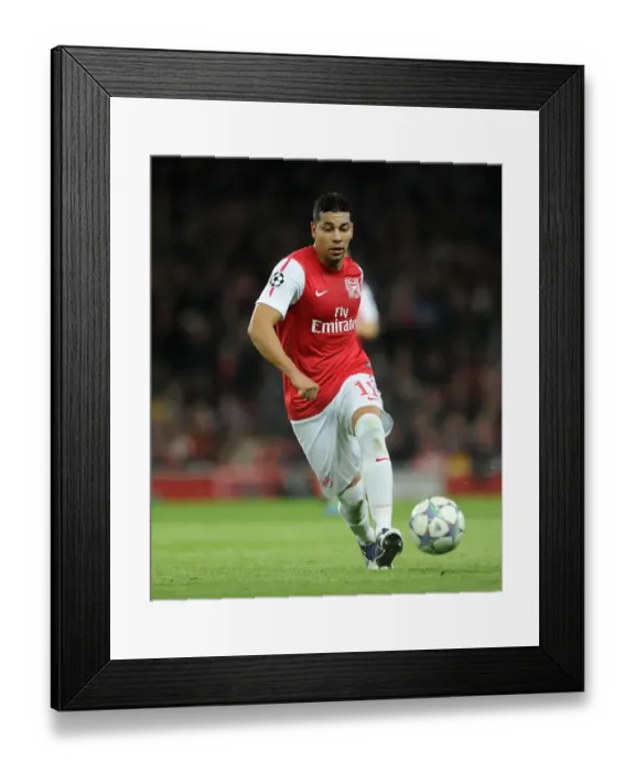 Framed Print : Arsenal 2:0 Borussia Dortmund - Andre Santos's Heroic Performance in the Champions League (Group F, Emirages Stadium, 23 / 11 / 11)