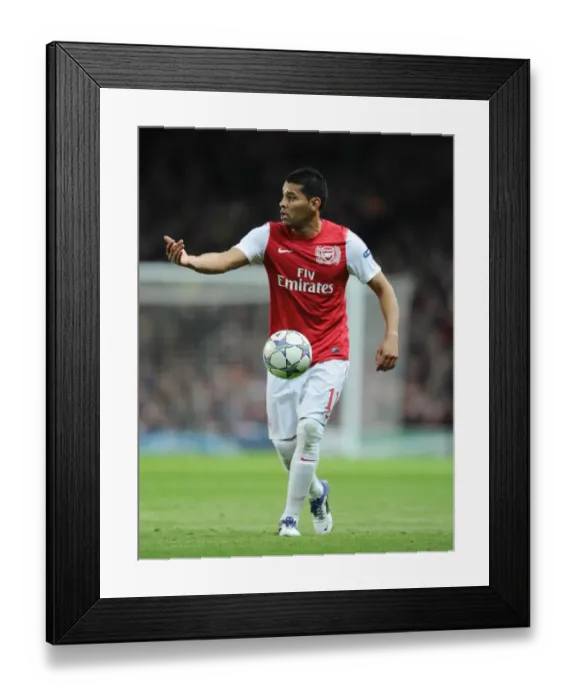 Framed Print : Andre Santos (Arsenal). Arsenal 2: 0 Borussia Dortmund. UEFA Champions League