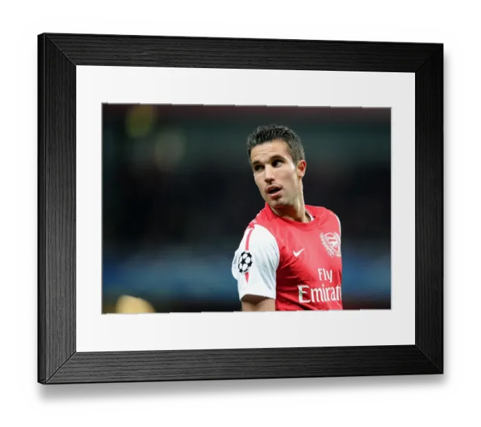 Framed Print : Arsenal's Robin van Persie Scores Twice: Arsenal 2-0 Borussia Dortmund, UEFA Champions League 2011-12