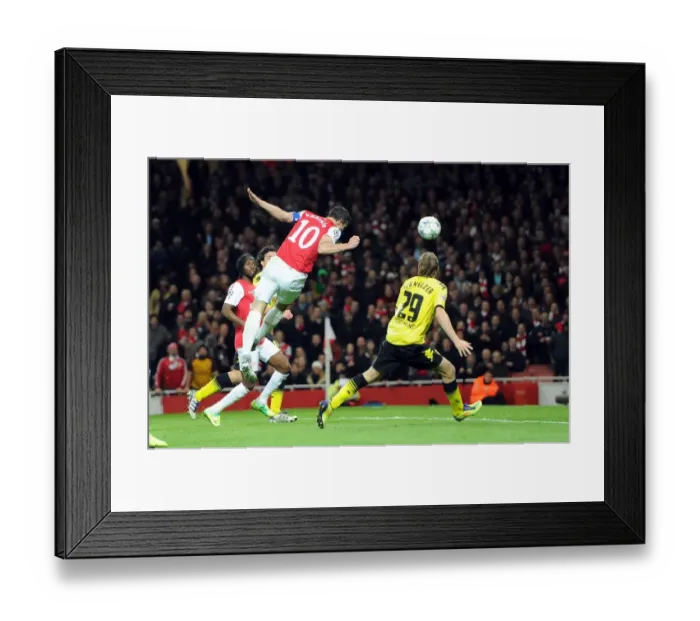 Framed Print : Robin van Persie Scores First Goal: Arsenal 2-0 Borussia Dortmund, UEFA Champions League 2011-12 Framed Print : Robin van Persie Scores First Goal: Arsenal 2-0 Borussia Dortmund, UEFA Champions League 2011-12