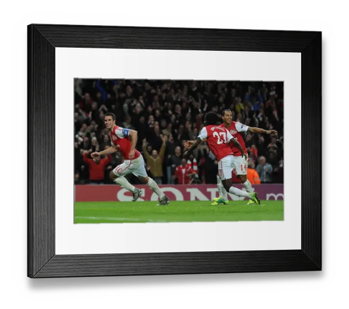 Framed Print : Arsenal's Triumph: Van Persie's Goal vs. Borussia Dortmund in the 2011-12 Champions League Framed Print : Arsenal's Triumph: Van Persie's Goal vs. Borussia Dortmund in the 2011-12 Champions League