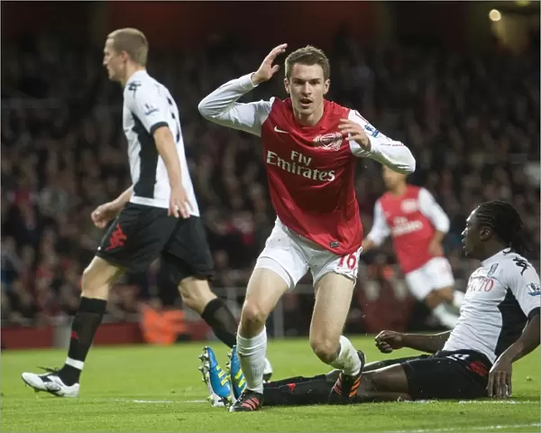 Aaron Ramsey of Arsenal during the Barclays Premier League match between Arsenal