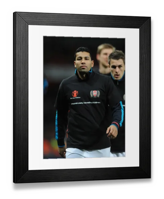 Framed Print : Andre Santos of Arsenal before the Barclays Premier League match between Arsenal
