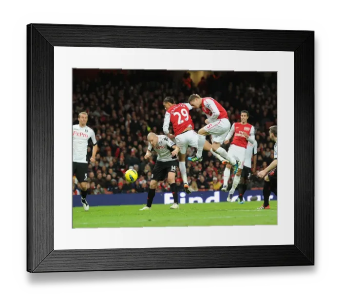 Framed Print : Thomas Vermaelen Scores the Winning Goal: Arsenal vs. Fulham, Premier League 2011-12